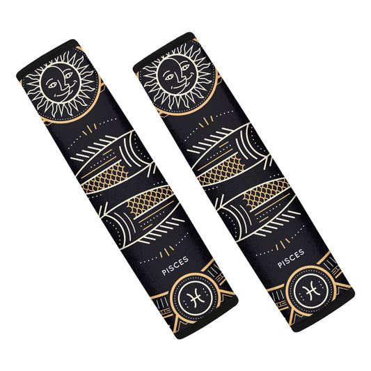 Vintage Pisces Zodiac Sign Print Car Seat Belt Covers