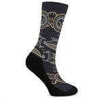 Vintage Pisces Zodiac Sign Print Crew Socks