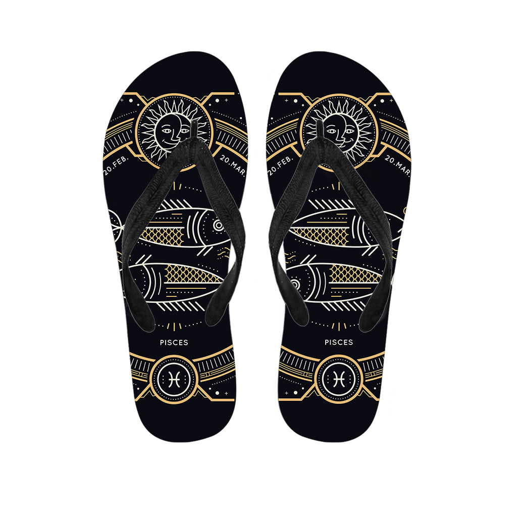 Vintage Pisces Zodiac Sign Print Flip Flops