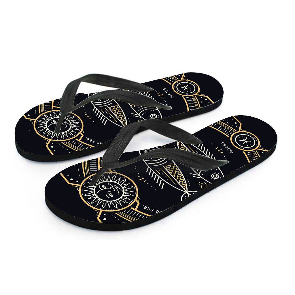 Vintage Pisces Zodiac Sign Print Flip Flops
