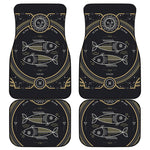 Vintage Pisces Zodiac Sign Print Front and Back Car Floor Mats