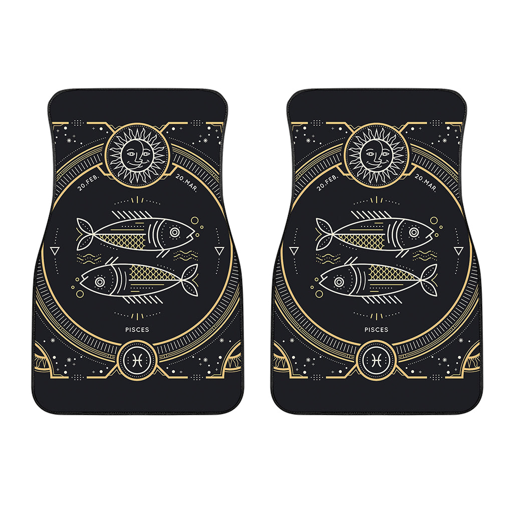 Vintage Pisces Zodiac Sign Print Front Car Floor Mats