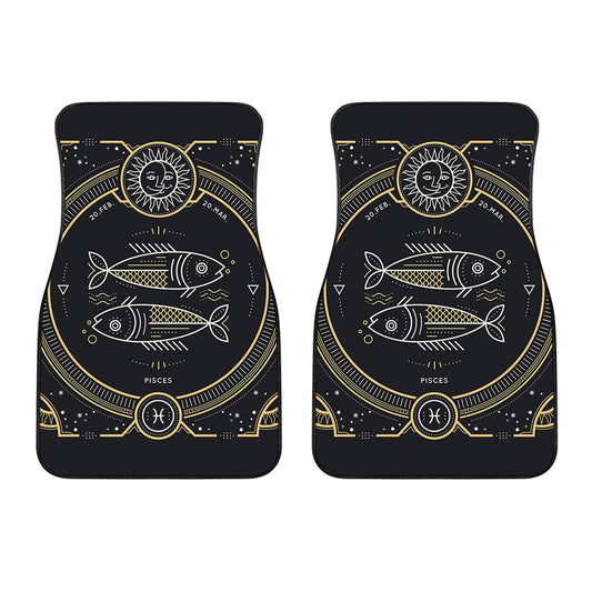 Vintage Pisces Zodiac Sign Print Front Car Floor Mats