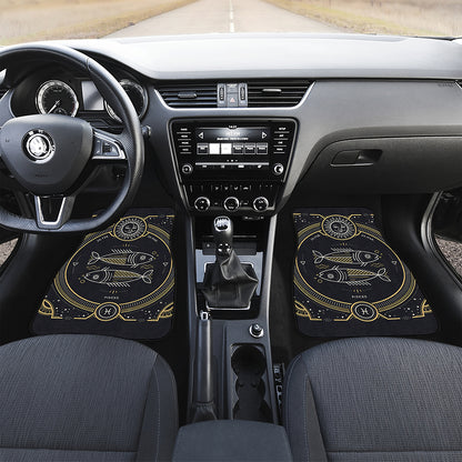 Vintage Pisces Zodiac Sign Print Front Car Floor Mats