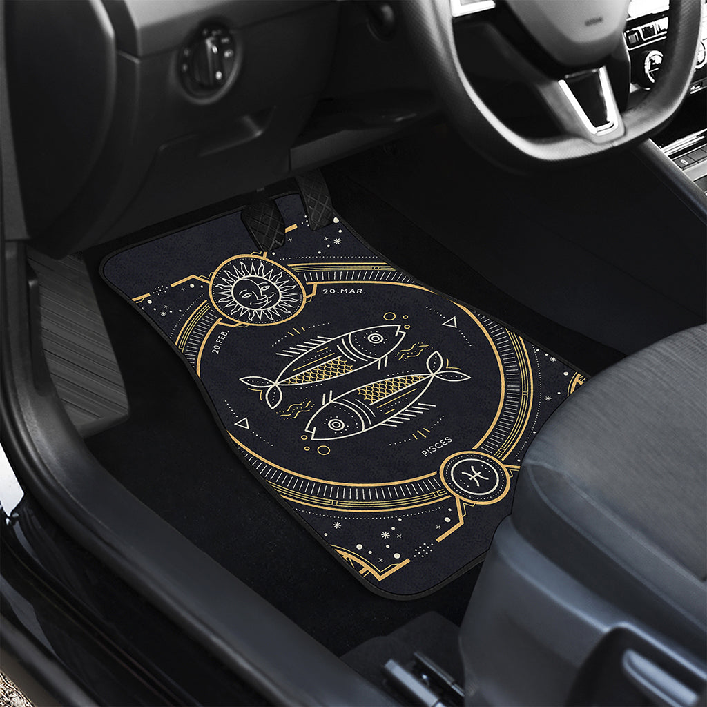 Vintage Pisces Zodiac Sign Print Front Car Floor Mats