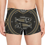 Vintage Pisces Zodiac Sign Print Men's Boxer Briefs