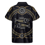Vintage Pisces Zodiac Sign Print Men's Short Sleeve Shirt