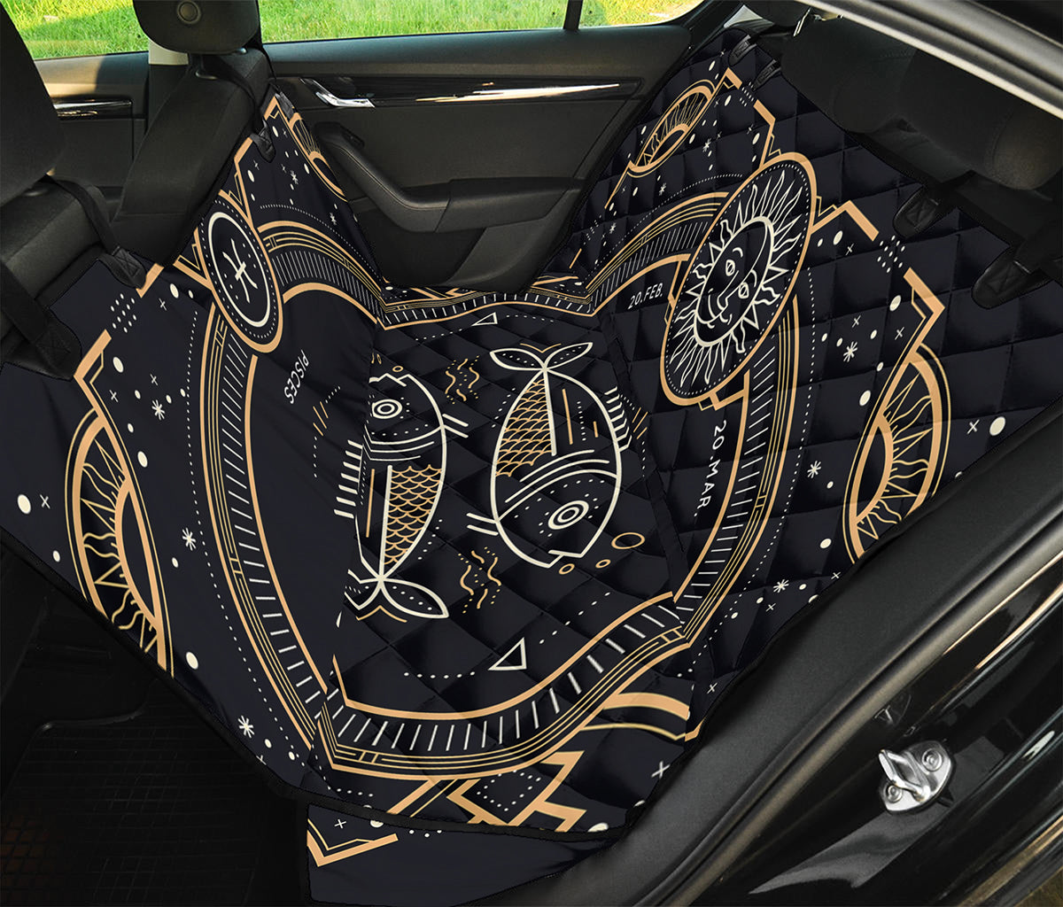 Vintage Pisces Zodiac Sign Print Pet Car Back Seat Cover