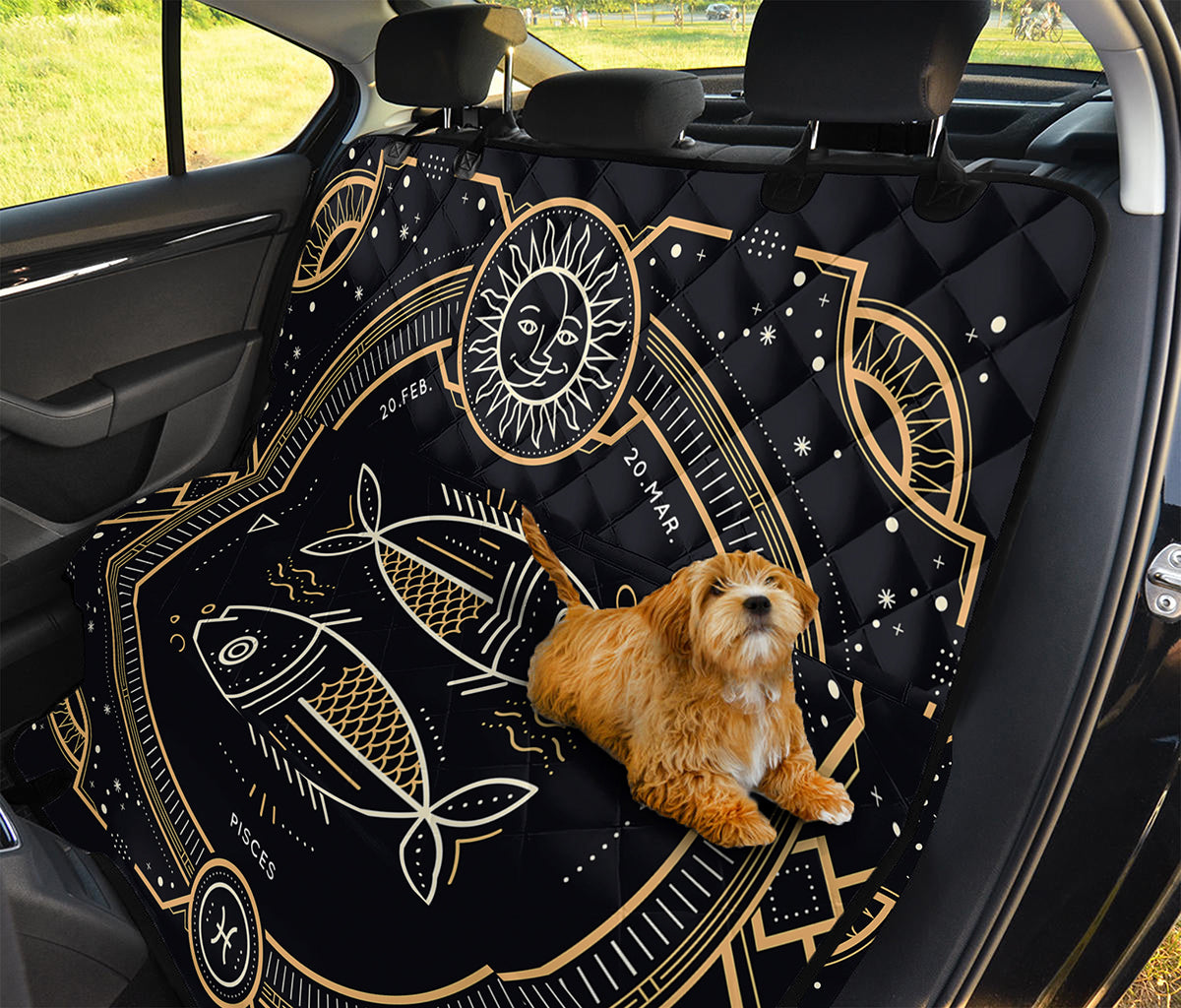 Vintage Pisces Zodiac Sign Print Pet Car Back Seat Cover