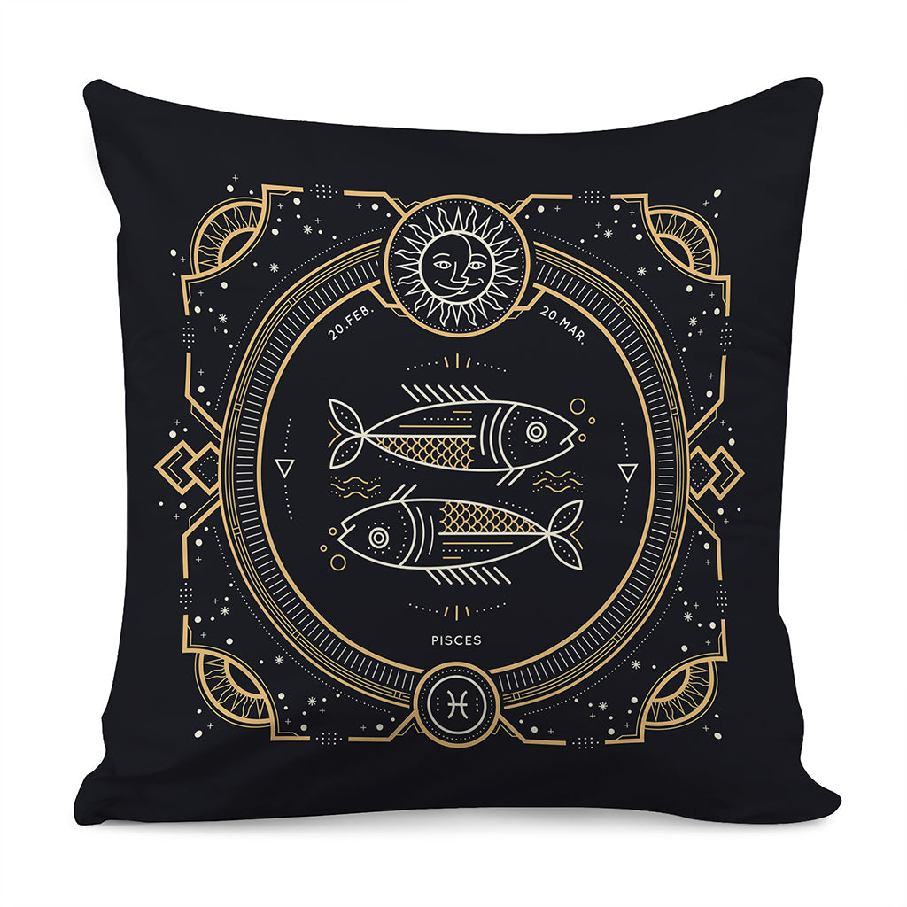 Vintage Pisces Zodiac Sign Print Pillow Cover