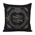 Vintage Pisces Zodiac Sign Print Pillow Cover