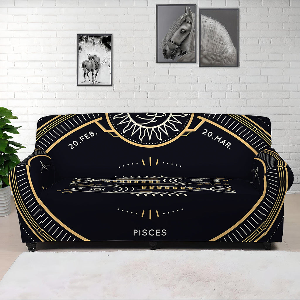 Vintage Pisces Zodiac Sign Print Sofa Cover