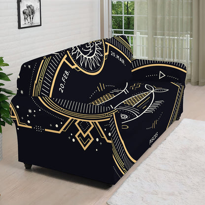 Vintage Pisces Zodiac Sign Print Sofa Cover