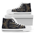 Vintage Pisces Zodiac Sign Print White High Top Sneakers