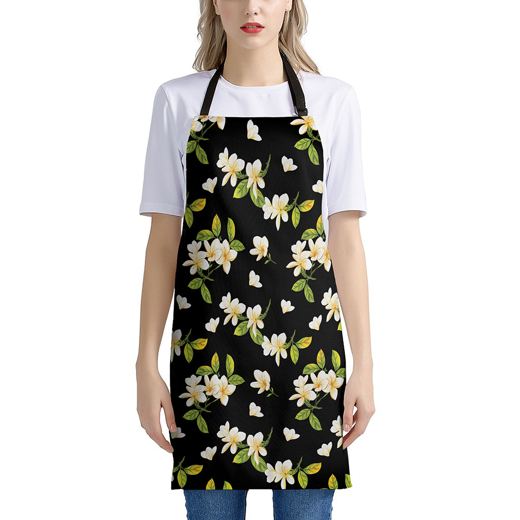 Vintage Plumeria Flower Pattern Print Apron