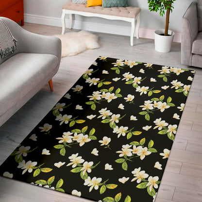 Vintage Plumeria Flower Pattern Print Area Rug