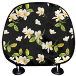 Vintage Plumeria Flower Pattern Print Car Headrest Covers