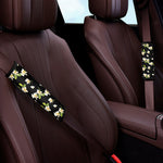 Vintage Plumeria Flower Pattern Print Car Seat Belt Covers
