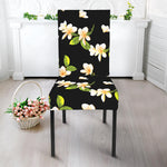 Vintage Plumeria Flower Pattern Print Dining Chair Slipcover
