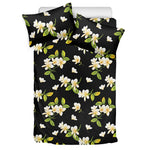 Vintage Plumeria Flower Pattern Print Duvet Cover Bedding Set