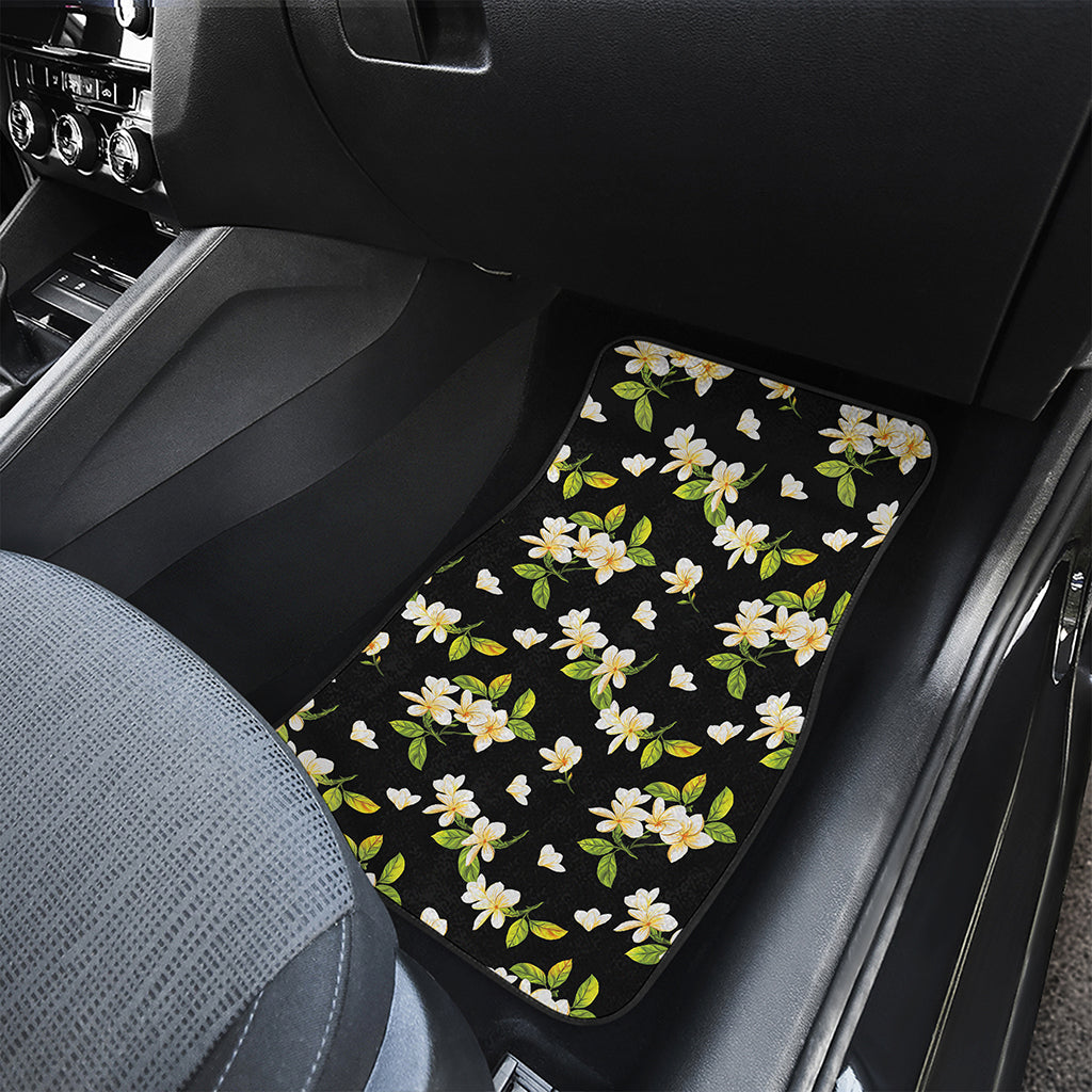 Vintage Plumeria Flower Pattern Print Front Car Floor Mats