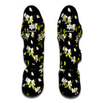 Vintage Plumeria Flower Pattern Print Muay Thai Shin Guard