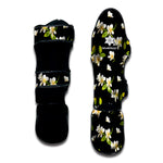 Vintage Plumeria Flower Pattern Print Muay Thai Shin Guard