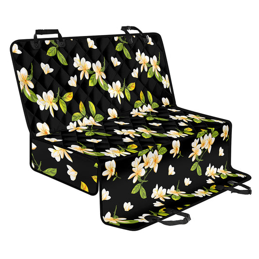 Vintage Plumeria Flower Pattern Print Pet Car Back Seat Cover