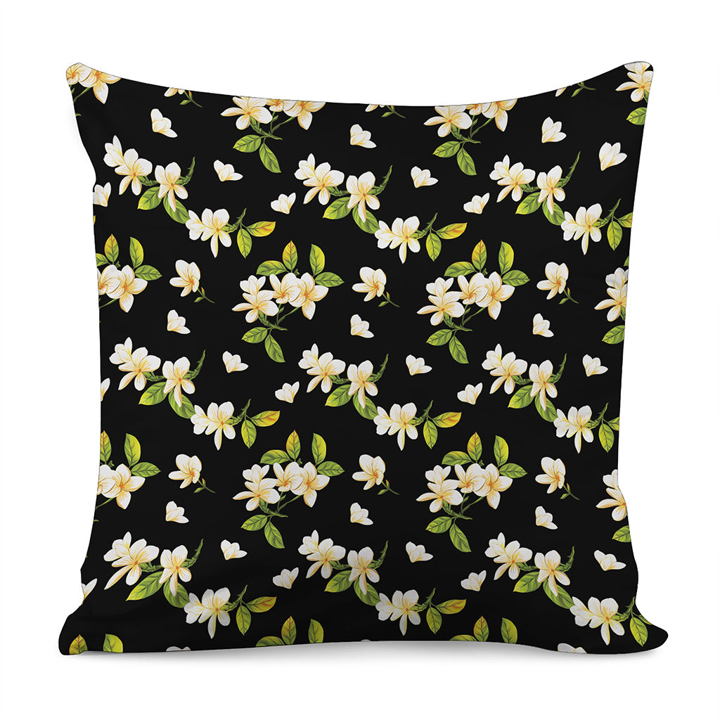 Vintage Plumeria Flower Pattern Print Pillow Cover