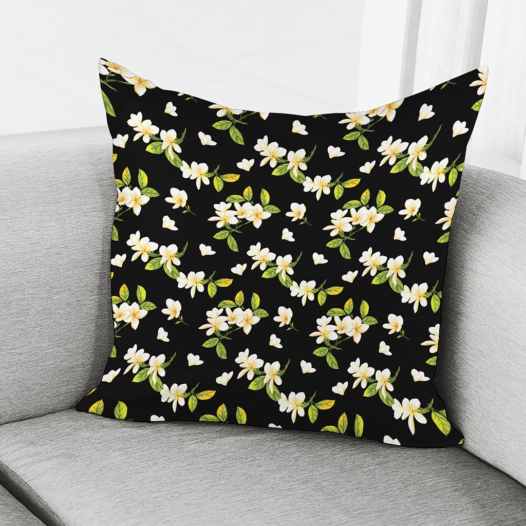 Vintage Plumeria Flower Pattern Print Pillow Cover