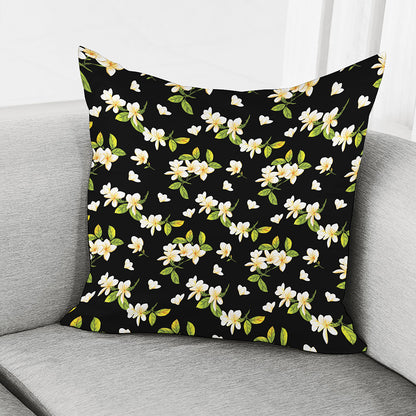 Vintage Plumeria Flower Pattern Print Pillow Cover