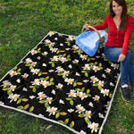 Vintage Plumeria Flower Pattern Print Quilt