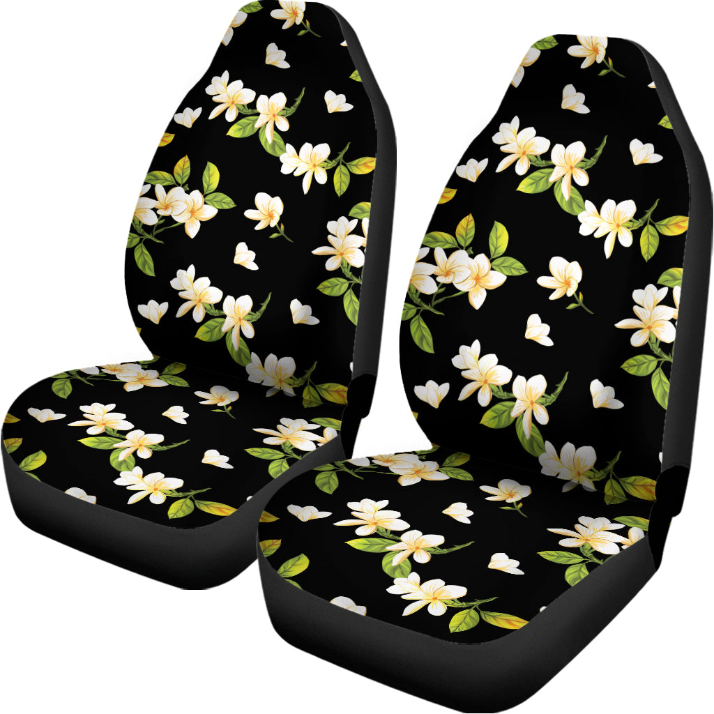 Vintage Plumeria Flower Pattern Print Universal Fit Car Seat Covers