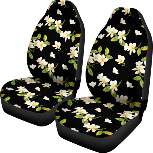 Vintage Plumeria Flower Pattern Print Universal Fit Car Seat Covers