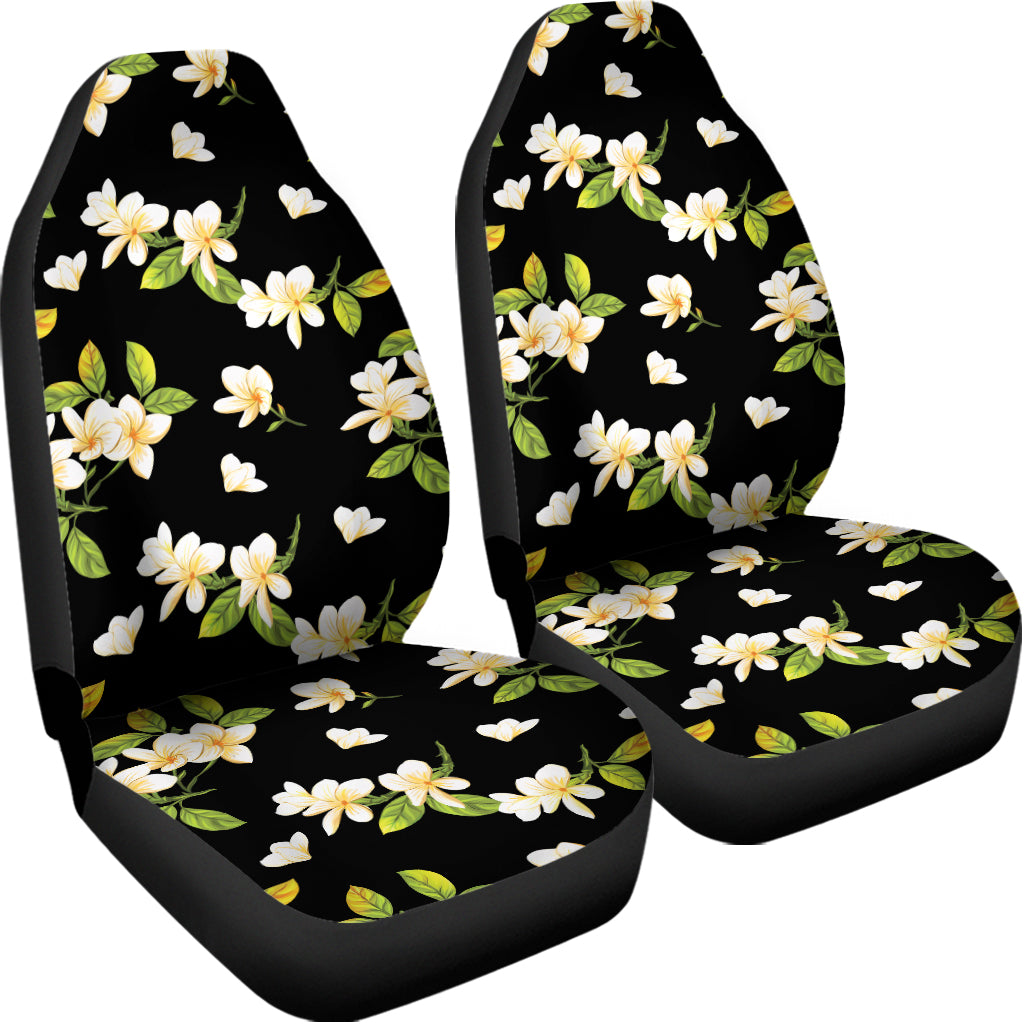 Vintage Plumeria Flower Pattern Print Universal Fit Car Seat Covers