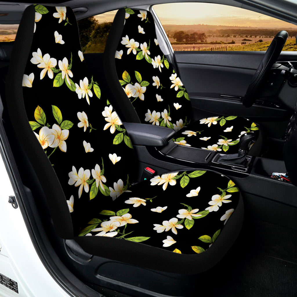 Vintage Plumeria Flower Pattern Print Universal Fit Car Seat Covers