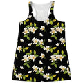 Vintage Plumeria Flower Pattern Print Women's Racerback Tank Top