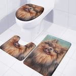 Vintage Pomeranian Portrait 3 Piece Bath Mat Set