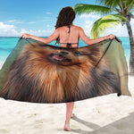 Vintage Pomeranian Portrait Beach Sarong Wrap