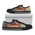 Vintage Pomeranian Portrait Black Low Top Sneakers