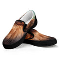Vintage Pomeranian Portrait Black Slip On Sneakers