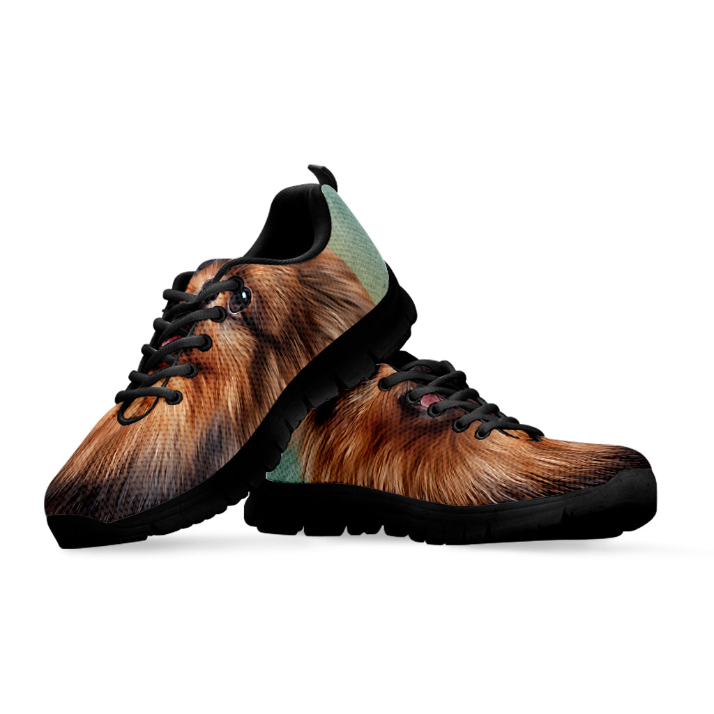Vintage Pomeranian Portrait Black Sneakers