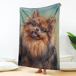 Vintage Pomeranian Portrait Blanket