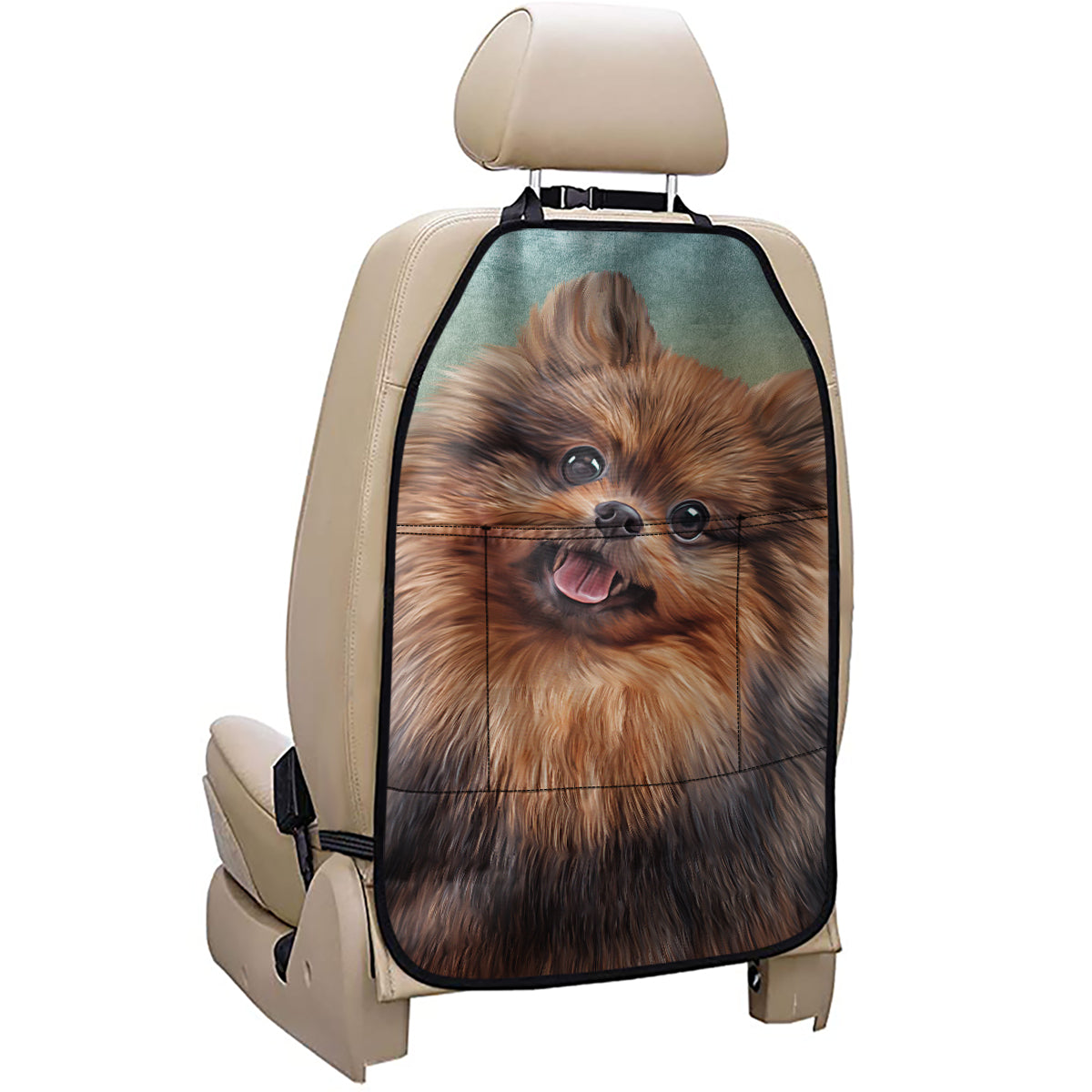 Vintage Pomeranian Portrait Car Seat Organizers