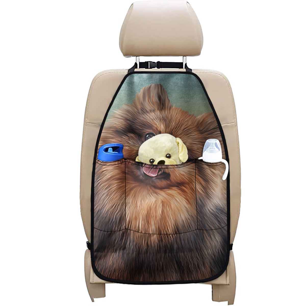 Vintage Pomeranian Portrait Car Seat Organizers