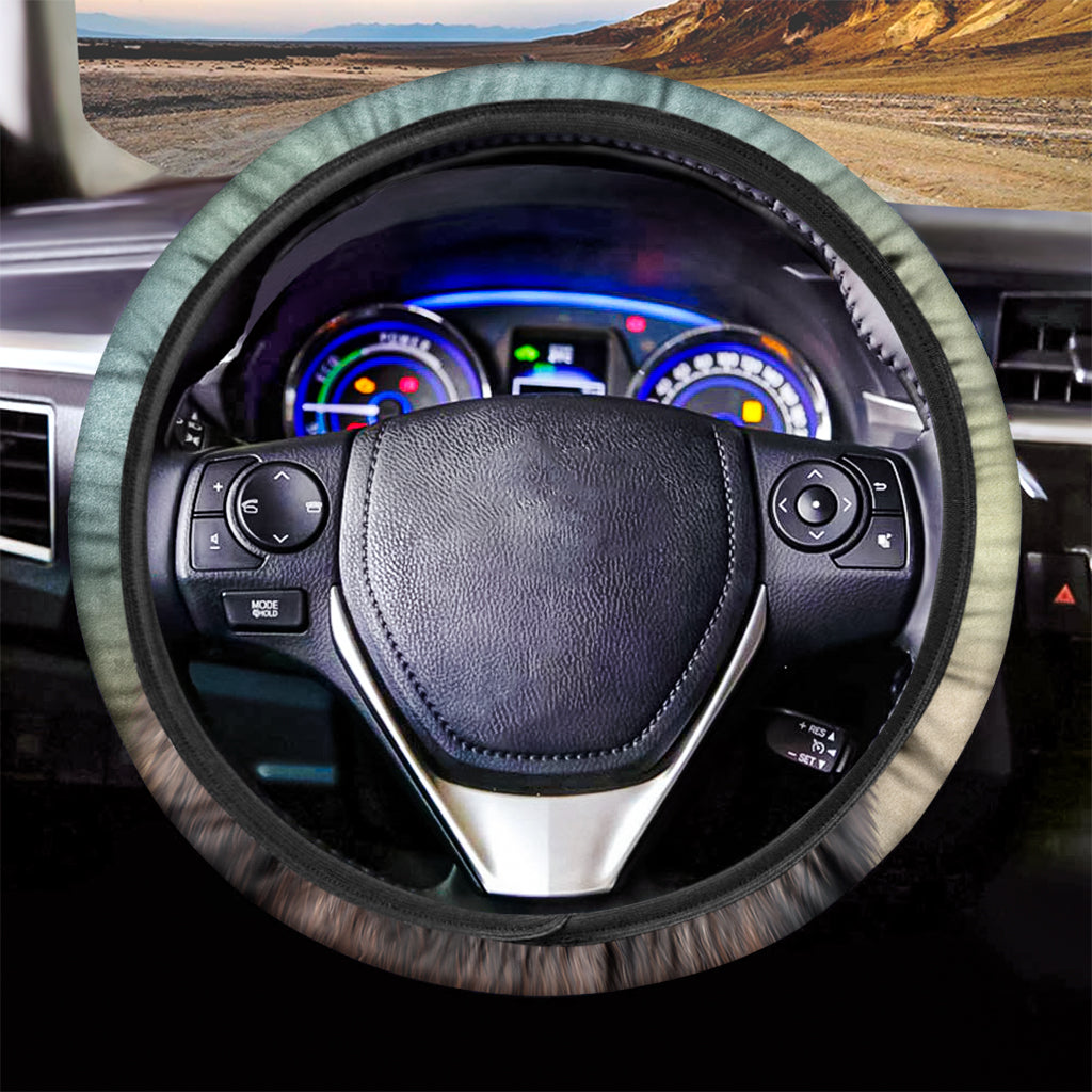 Vintage Pomeranian Portrait Car Steering Wheel Cover