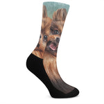 Vintage Pomeranian Portrait Crew Socks