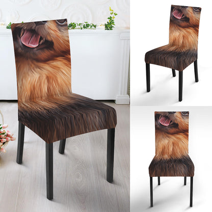 Vintage Pomeranian Portrait Dining Chair Slipcover