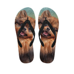 Vintage Pomeranian Portrait Flip Flops