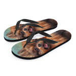 Vintage Pomeranian Portrait Flip Flops
